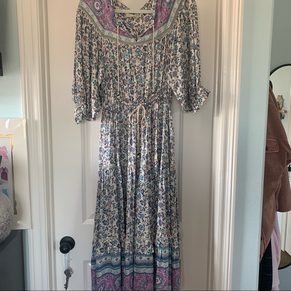 SPELL Dahlia Gown in Dusty Blue - Picture 3 of 8